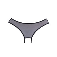 Adore Wild Nite Open Back Mesh Panty in Black