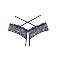 Adore Crayzee Open Panty with Criss Cross Straps - Black