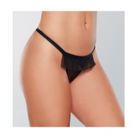 Adore Black Tie Mesh Front Bow Back Panty - Elegant Lingerie