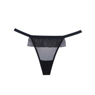 Adore Black Tie Mesh Front Bow Back Panty - Elegant Lingerie