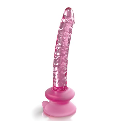 Icicles No. 86 Hand Blown Glass Massager w/Suction Cup - Pink