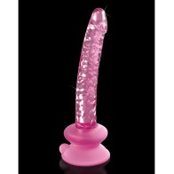 Icicles No. 86 Hand Blown Glass Massager w/Suction Cup - Pink