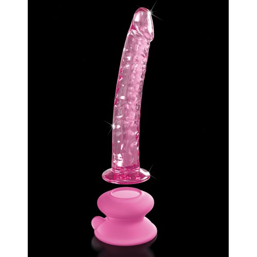 Icicles No. 86 Hand Blown Glass Massager w/Suction Cup - Pink