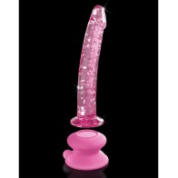 Icicles No. 86 Hand Blown Glass Massager w/Suction Cup - Pink