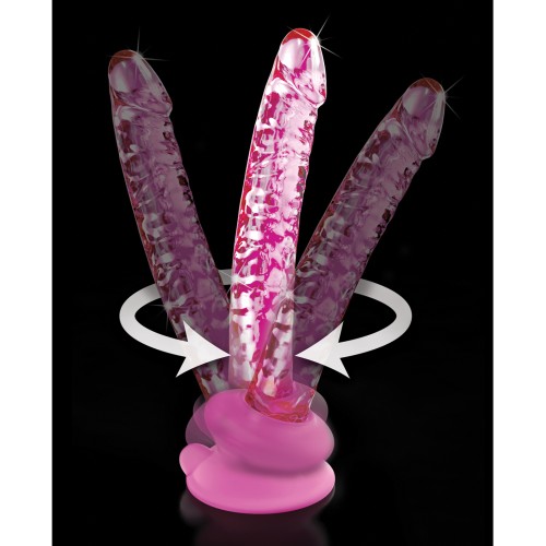 Icicles No. 86 Hand Blown Glass Massager w/Suction Cup - Pink