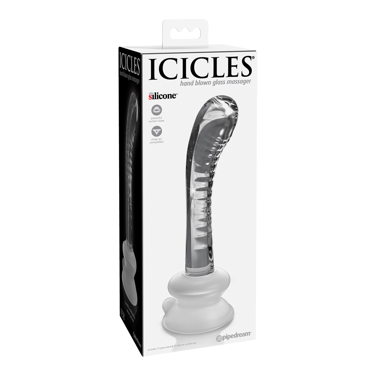 Masajeador G-Spot de Vidrio Soplado a Mano Icicles No. 88 Claro para Placer Emocionante