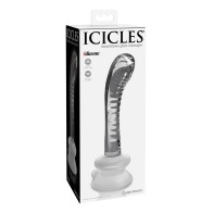 Masajeador G-Spot de Vidrio Soplado a Mano Icicles No. 88 Claro para Placer Emocionante