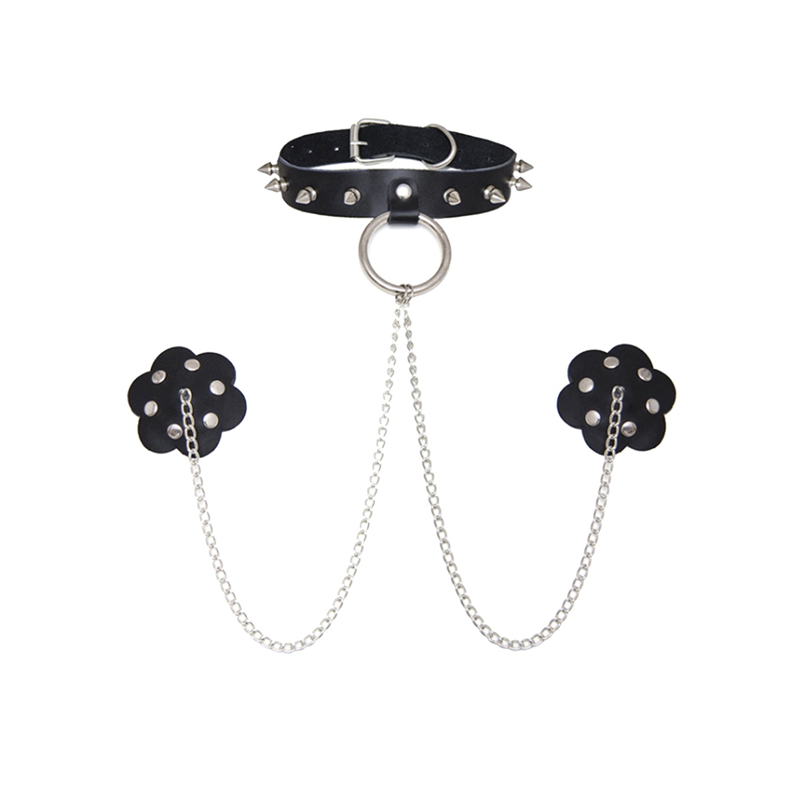 Neva Nude Burlesque Chain Choker with Pasties