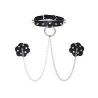 Neva Nude Burlesque Chain Choker with Pasties