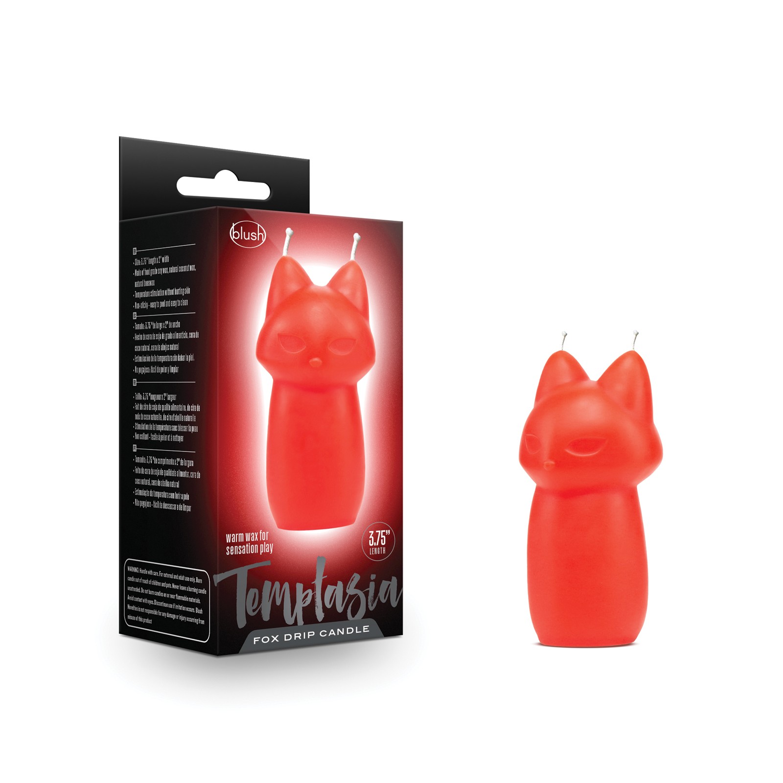 Blush Temptasia Fox Drip Candle Red