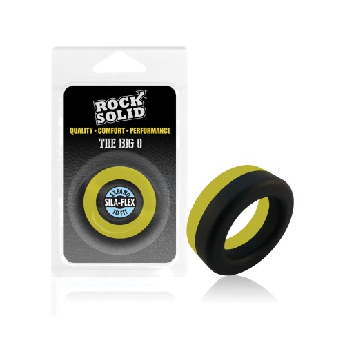 Anillo Rock Solid Big O en Negro y Amarillo