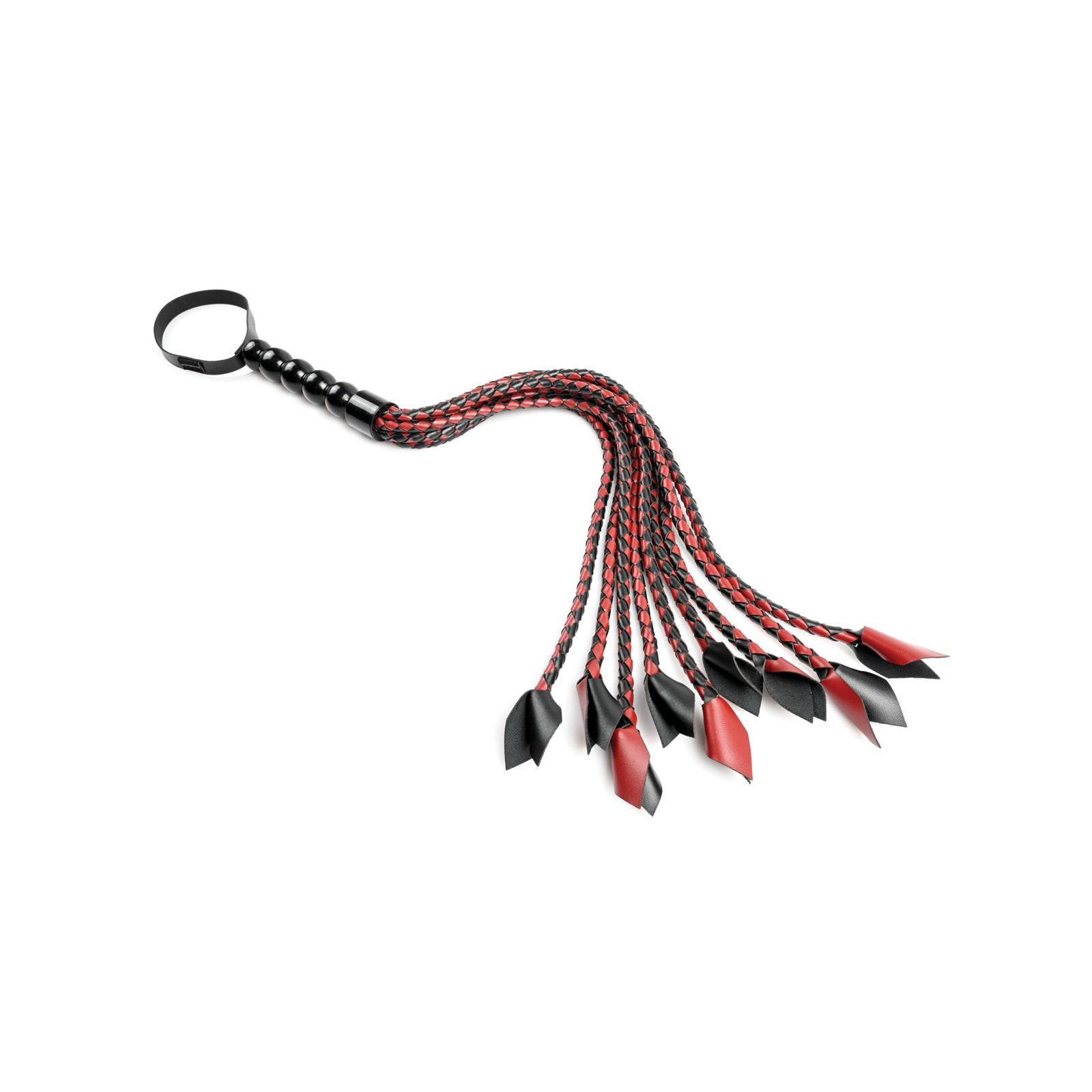 Saffron Braided Flogger - Red/Black - Impact Play