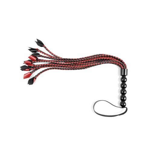 Saffron Braided Flogger - Red/Black - Impact Play