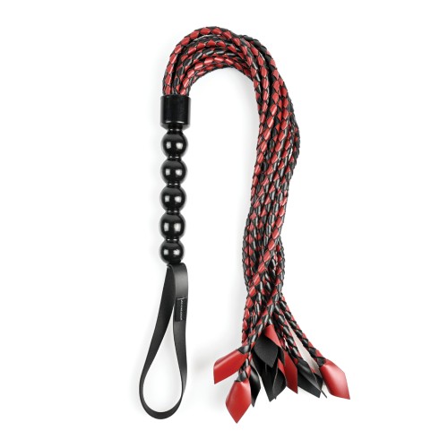 Saffron Braided Flogger - Red/Black - Impact Play