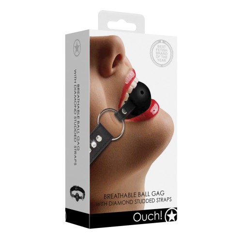 Shots Ouch Breathable Ball Gag - Black