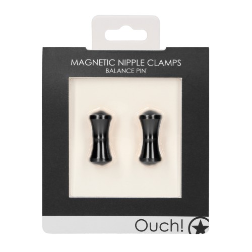 Shots Ouch Balance Magnetic Nipple Clamps Black