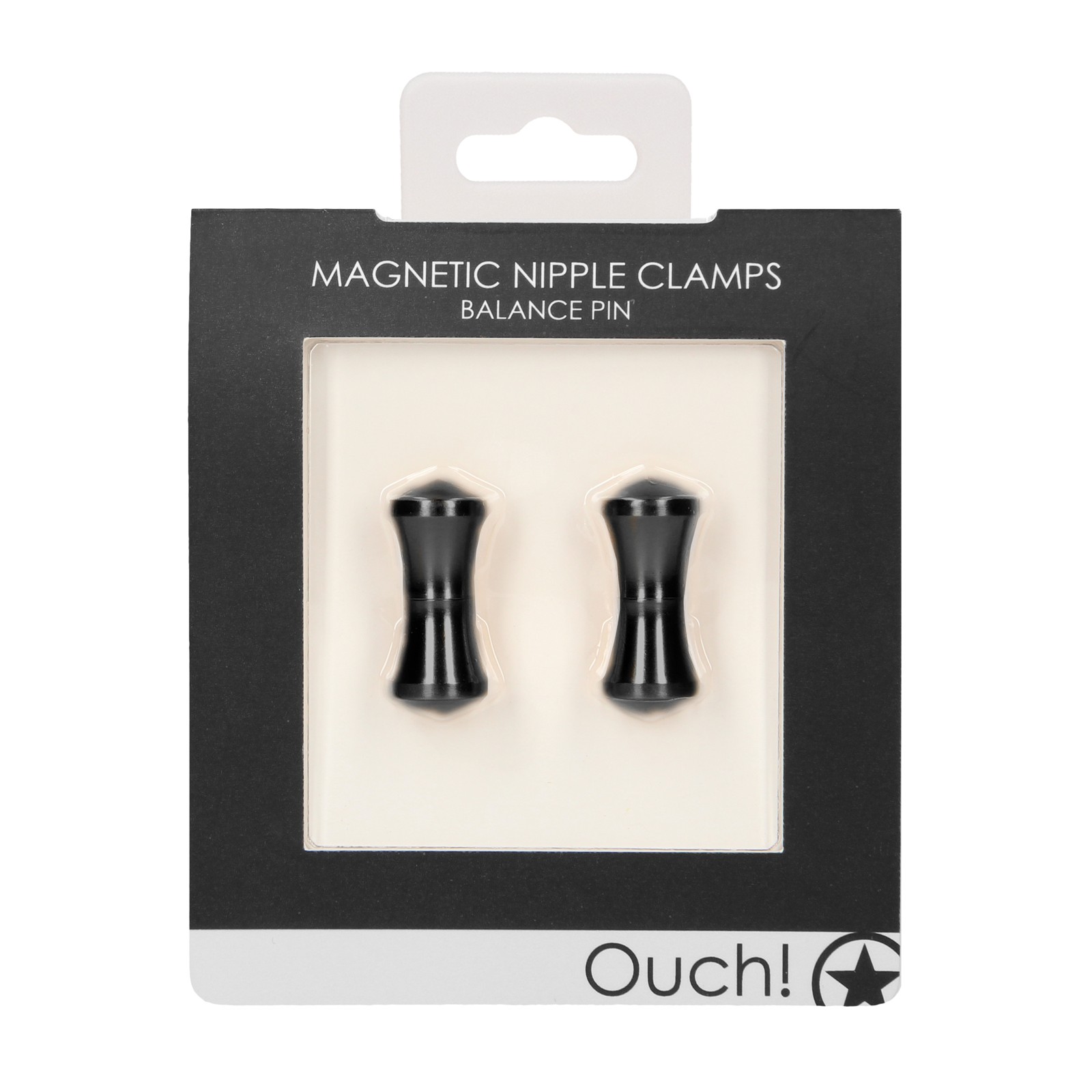 Shots Ouch Balance Magnetic Nipple Clamps Black