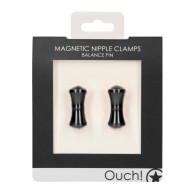 Shots Ouch Balance Magnetic Nipple Clamps Black