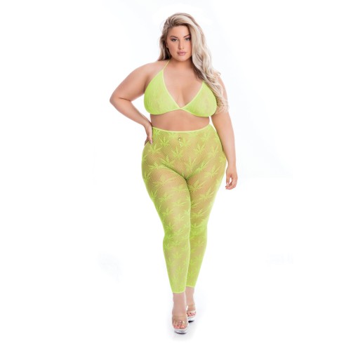 Pink Lipstick All About Leaf Bra & Leggings Set