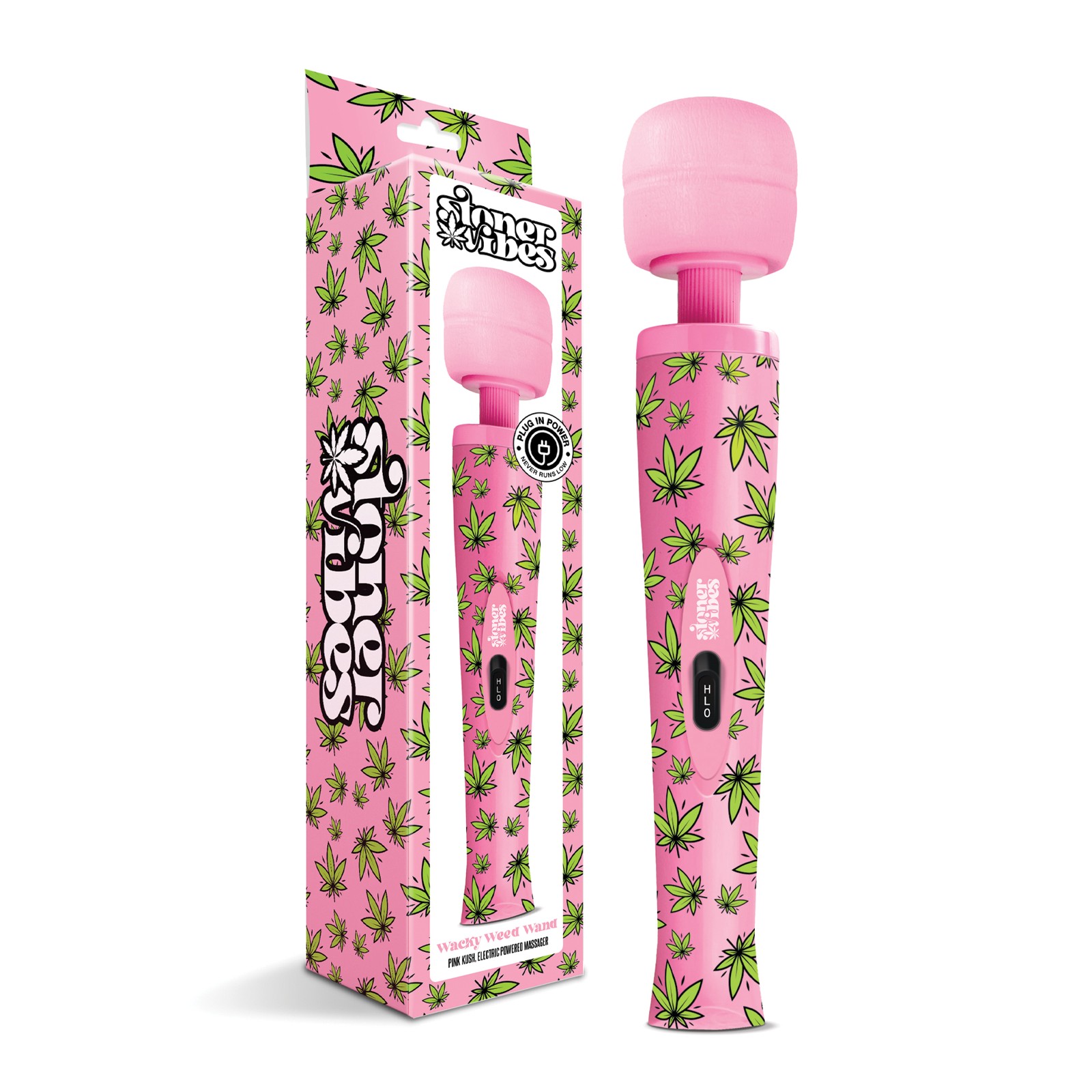 Stoner Vibes Wacky Weed Wand Massager Pink Kush