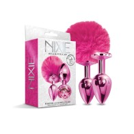 Set de Tapones Anales de Metal Nixie con Joyas y Pom Pom para Placer Definitivo