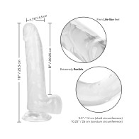 Dildo Realista Size Queen 8 Pulgadas Transparente