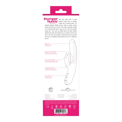 Vibrador Doble Recargable Thumper Bunny de VeDO en Rosa