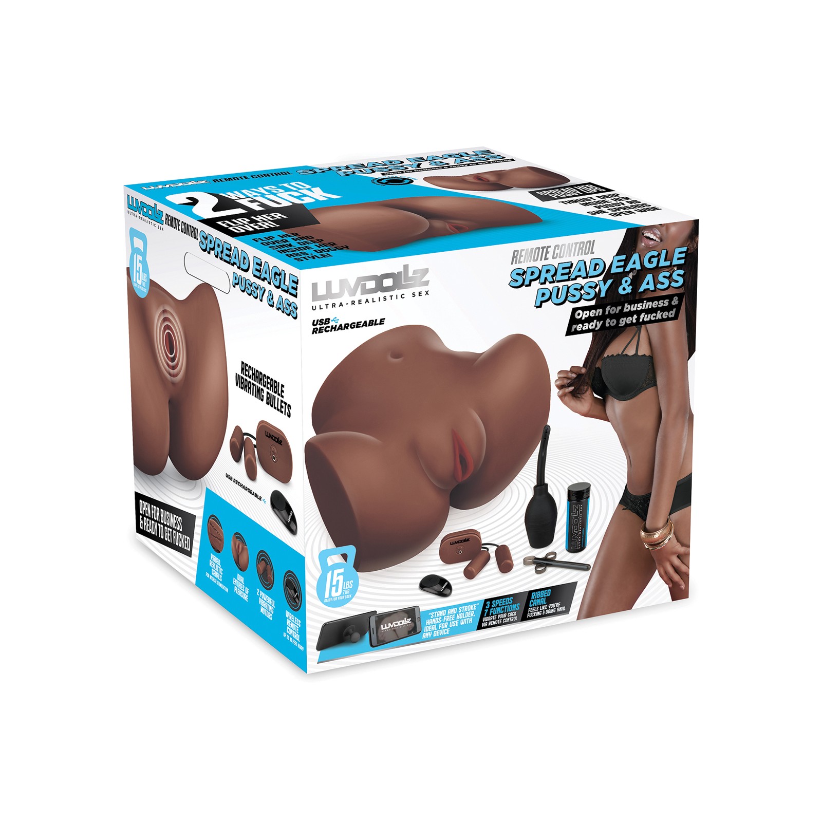 Luvdollz Remote Control Spread Eagle - Mocha