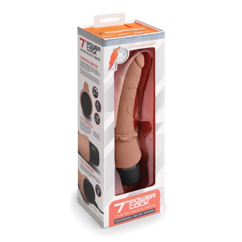 Powercocks 7 Inch Slim Anal Realistic Vibrator