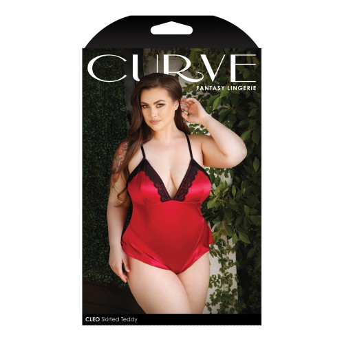 Curve Cleo Skirted Teddy with Snap Crotch - Romantic Lingerie