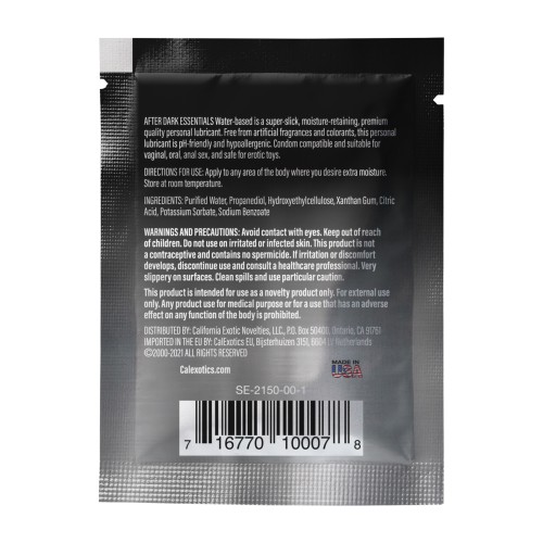 After Dark Essentials Water Based Personal Lubricant Sachet .08 oz