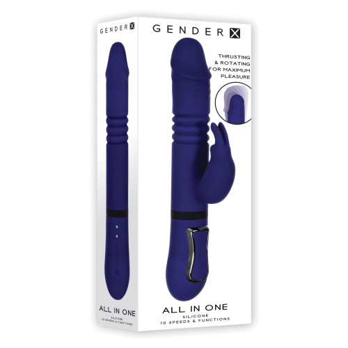 Gender X All in One Thrusting Rabbit Vibe Purple for Intense Pleasure