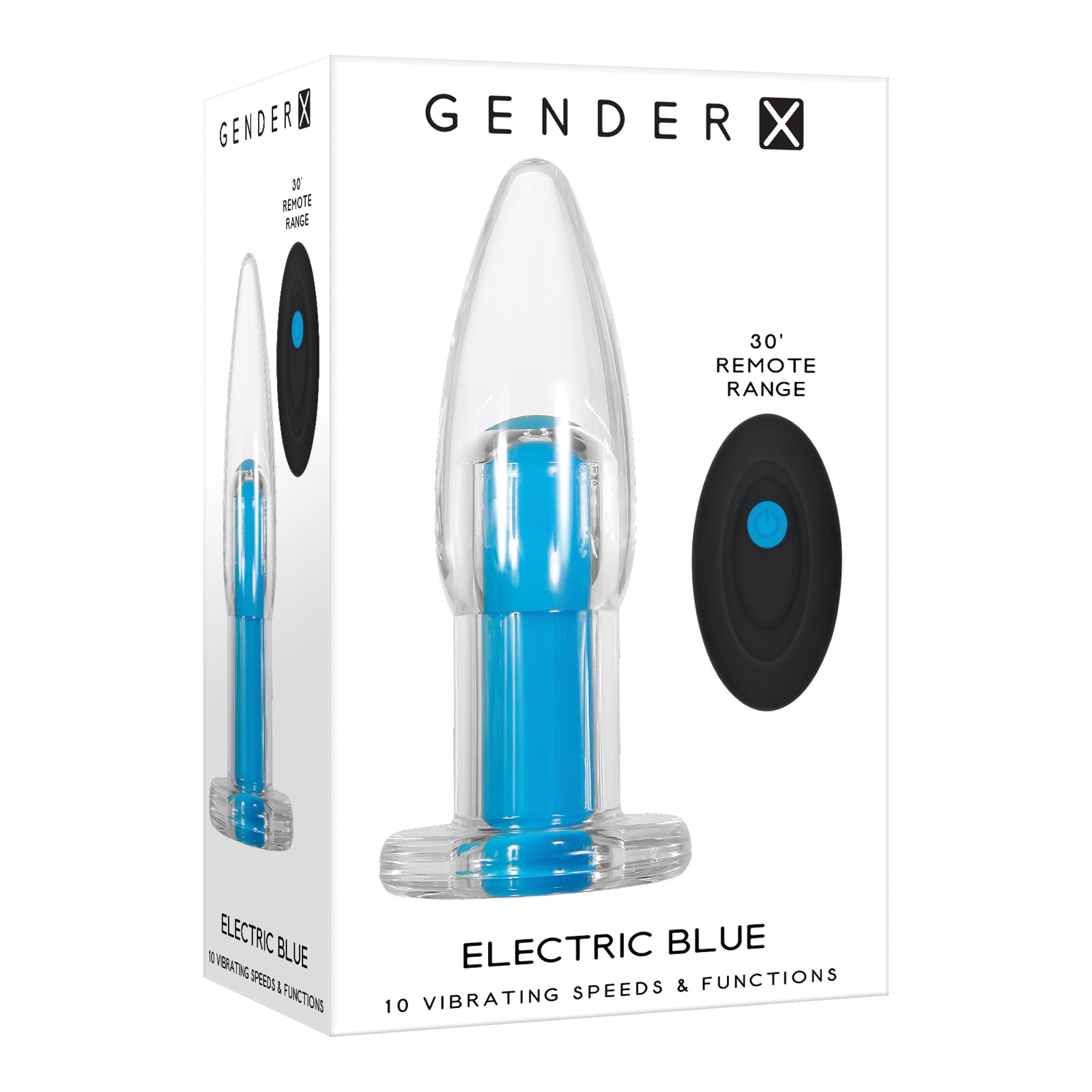 Gender X Electric Blue Vibrator with Remote Control