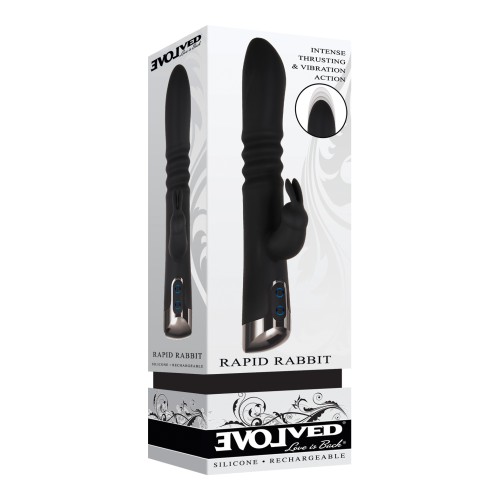 Vibrador Doble Thrusting Rapid Rabbit Negro