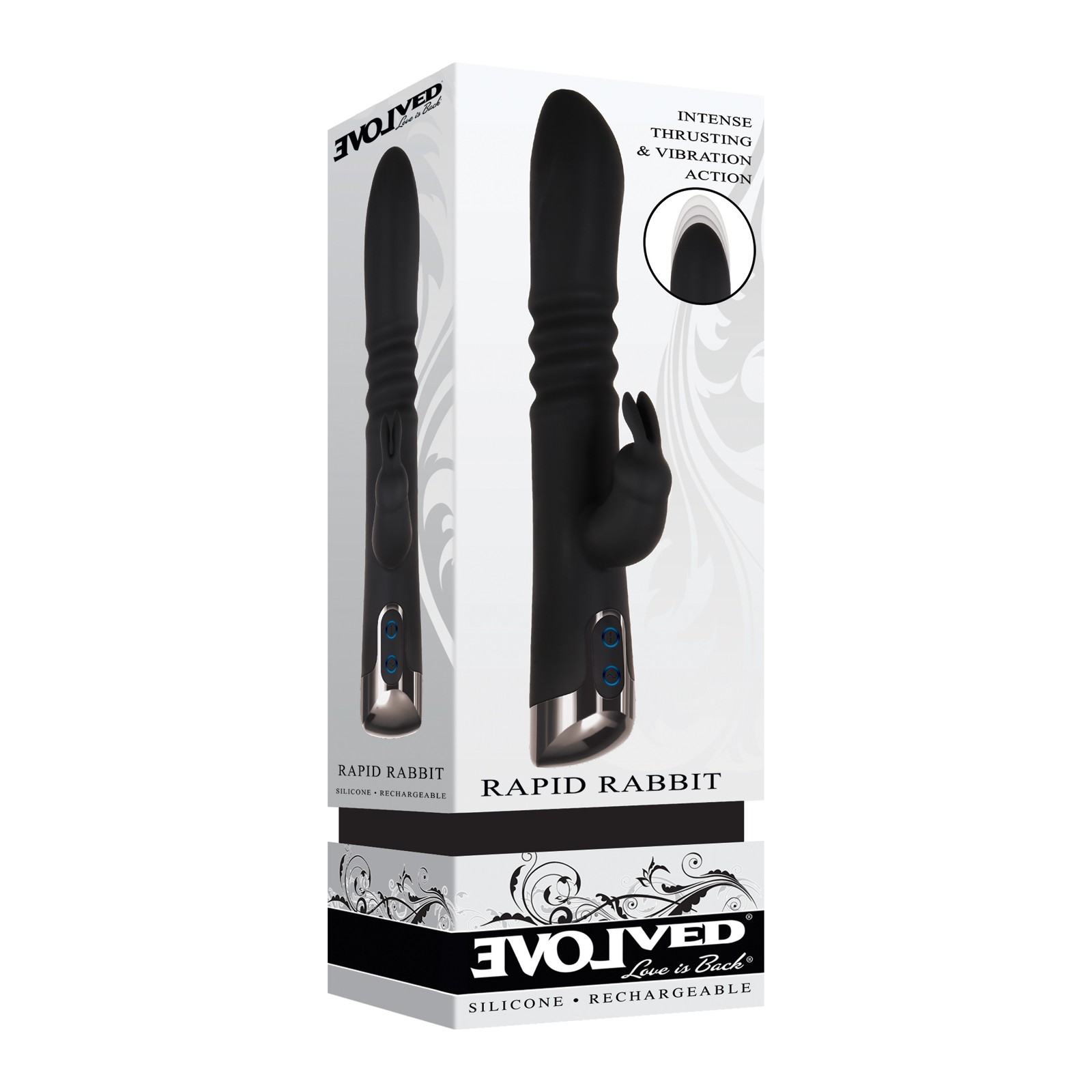 Vibrador Doble Thrusting Rapid Rabbit Negro