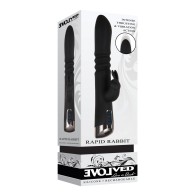 Vibrador Doble Thrusting Rapid Rabbit Negro