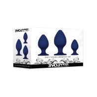 Evolved Get Your Groove on 3 pc Silicone Anal Plug Set - Blue