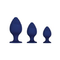 Evolved Get Your Groove on 3 pc Silicone Anal Plug Set - Blue