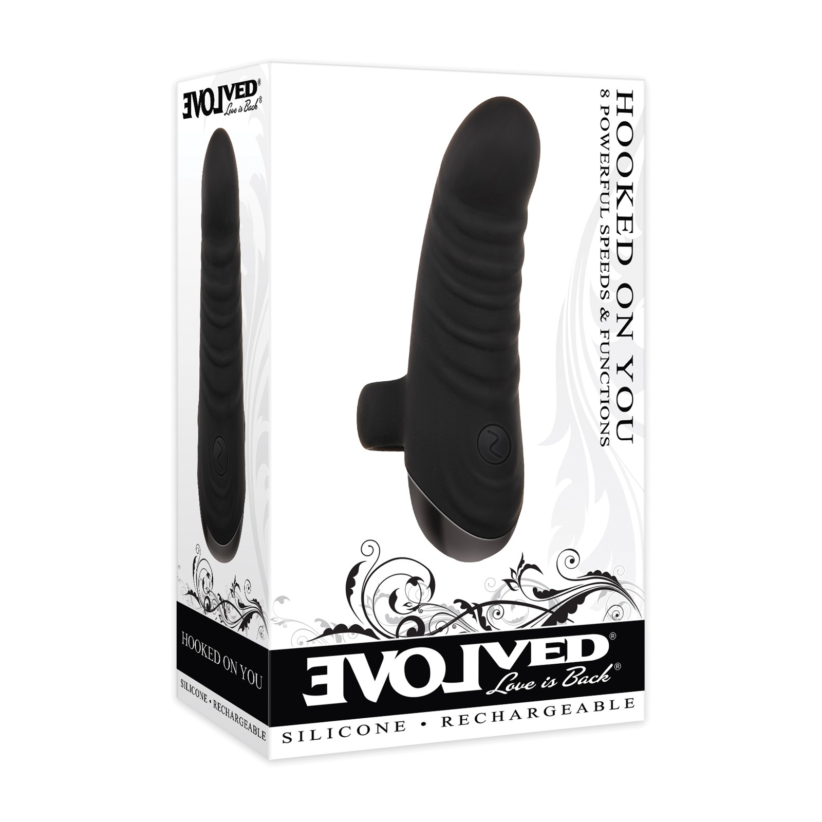 Vibrador de Dedo Evolved Hooked on You - Curvado y Poderoso