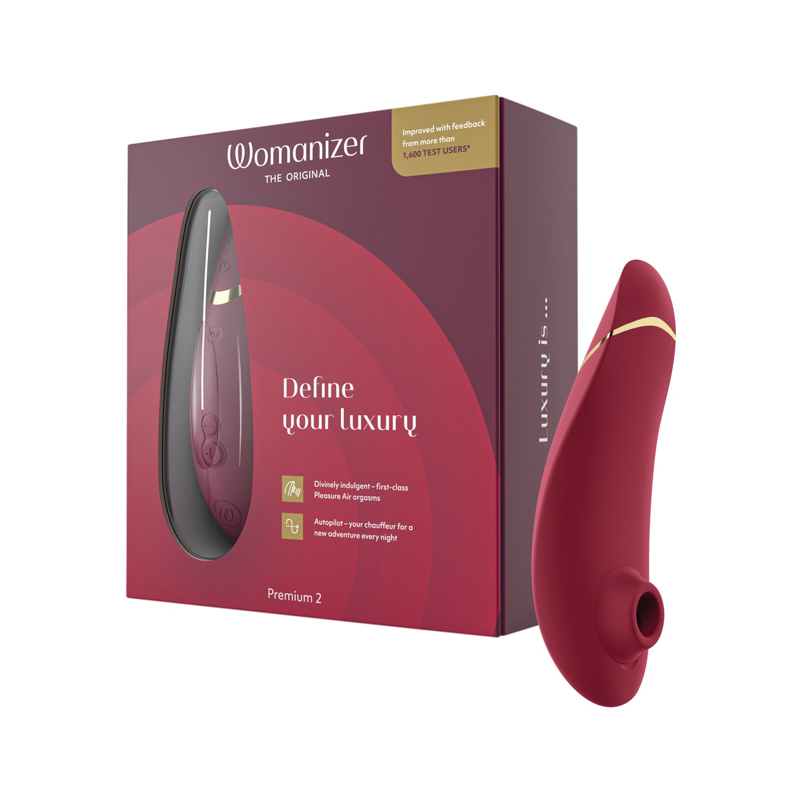 Womanizer Premium 2 Sensational Pleasure - Bordeaux