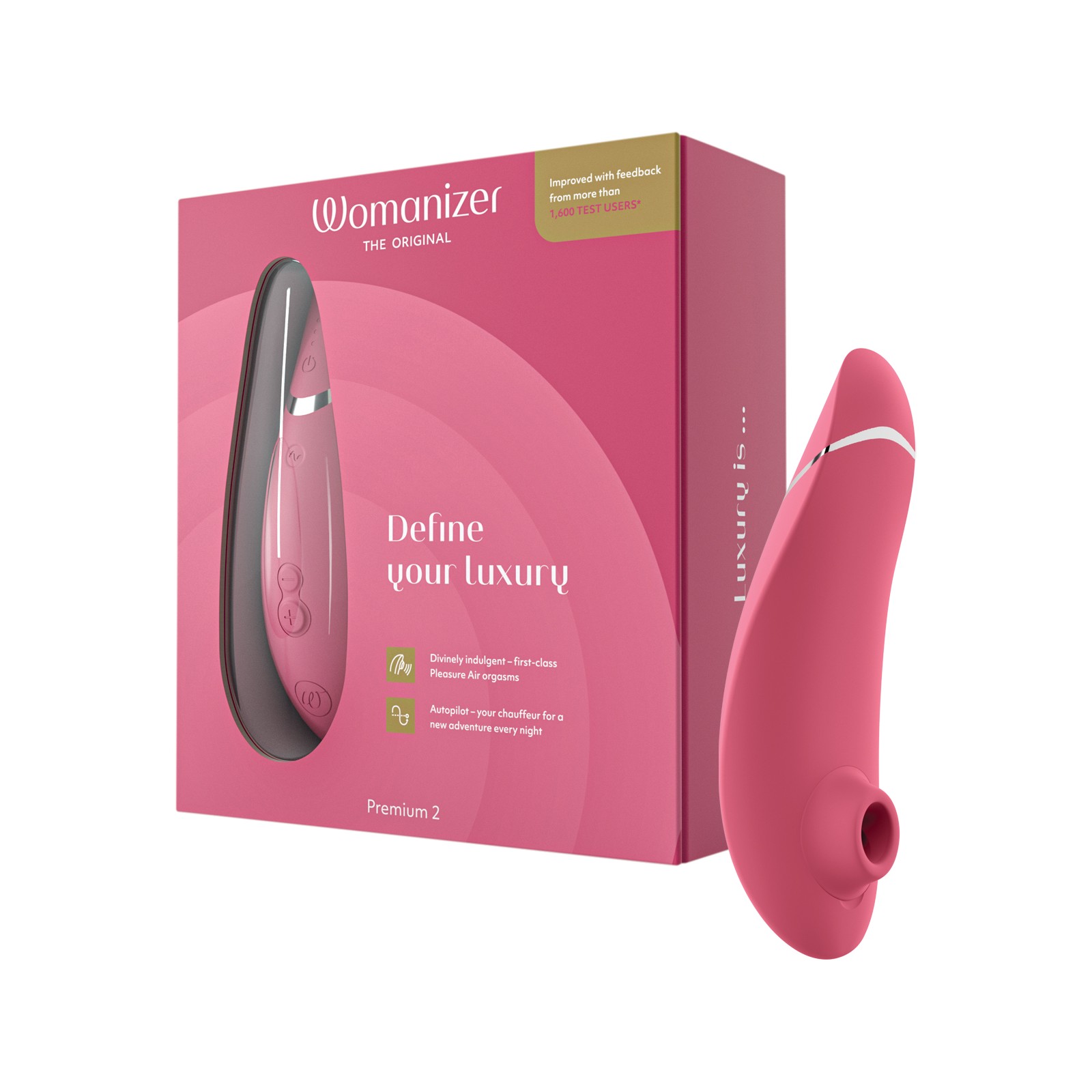 Womanizer Premium 2 Clitoral Stimulator - Raspberry