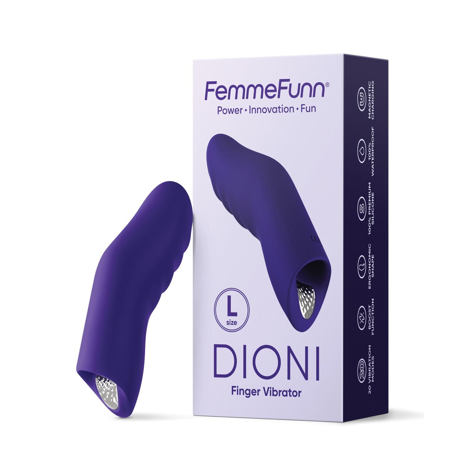 Femme Funn Dioni Vibrador de Dedo Portátil Grande Púrpura Oscuro