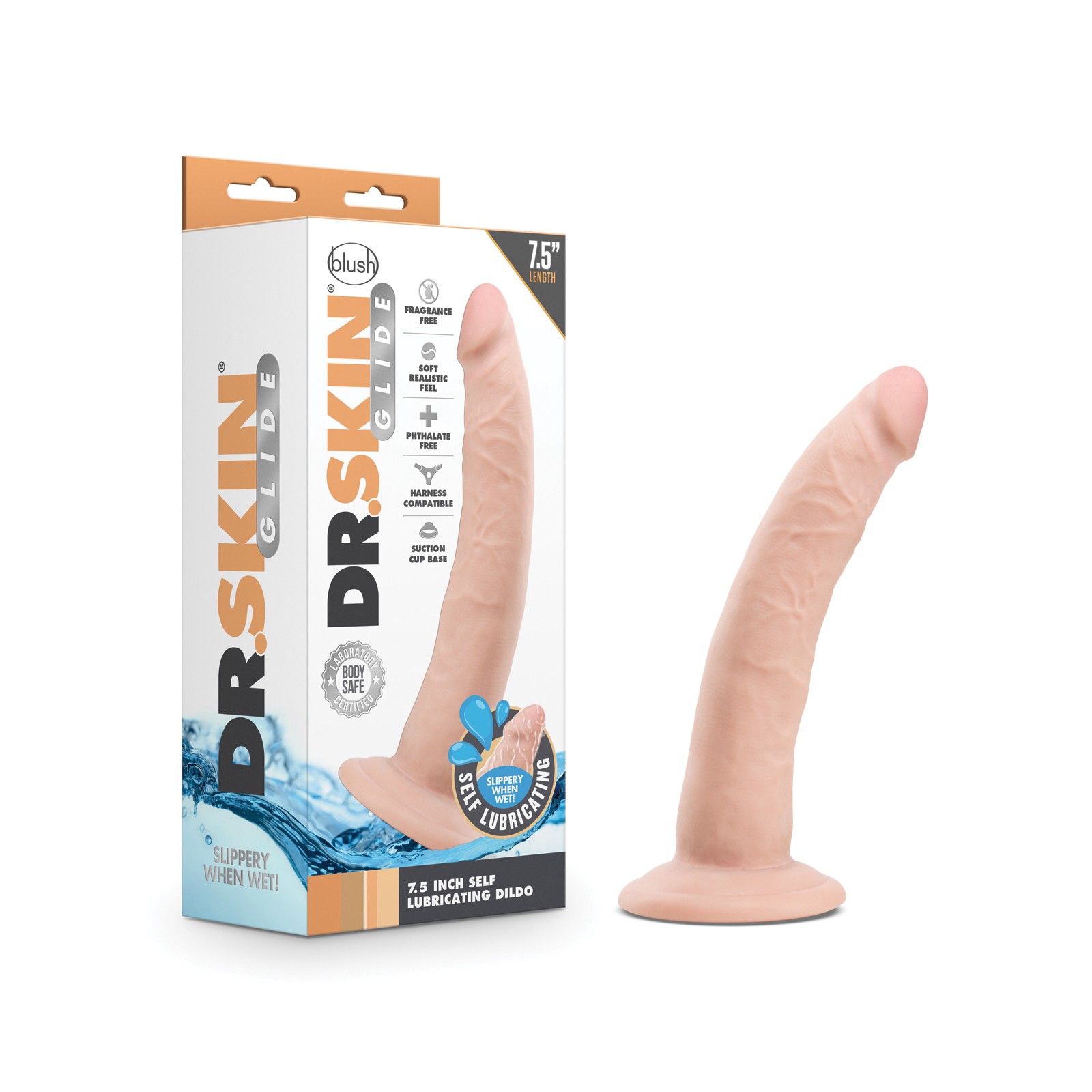 Dildo Auto-lubricante Dr. Skin Glide 7.5 Pulgadas