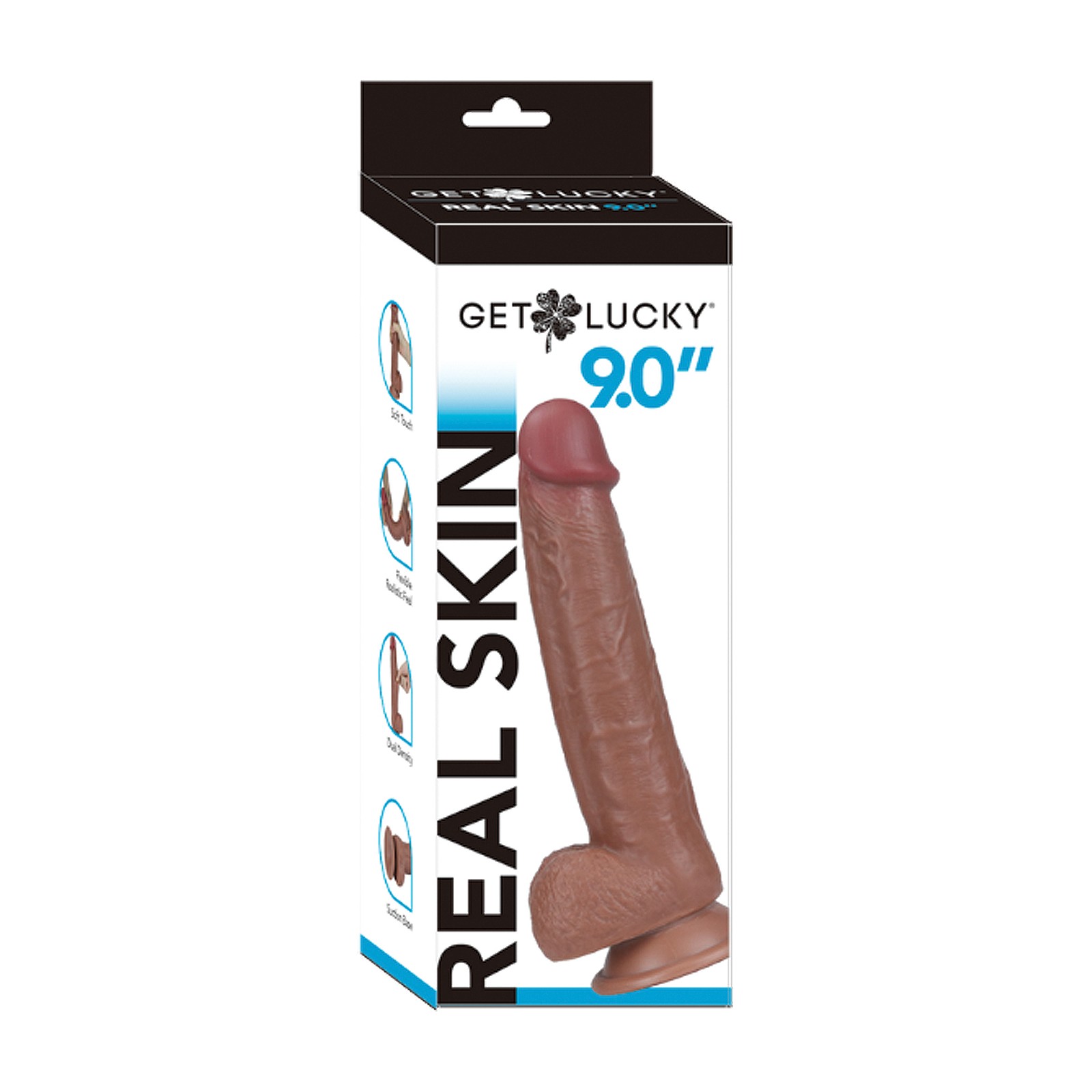 Get Lucky 9.0" Dildo Serie Real Skin - Marrón Claro