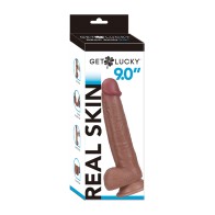 Get Lucky 9.0" Dildo Serie Real Skin - Marrón Claro