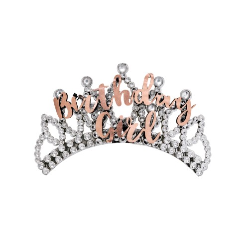 Rose Gold Birthday Girl Tiara Glamorous Accessory