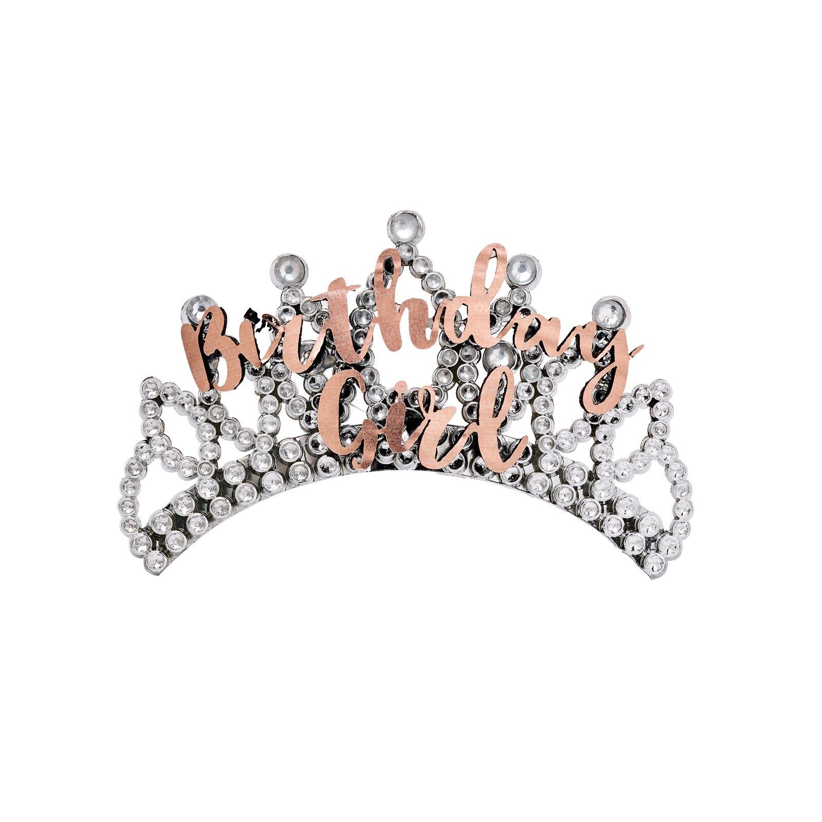 Rose Gold Birthday Girl Tiara Glamorous Accessory