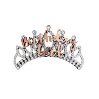 Rose Gold Birthday Girl Tiara Glamorous Accessory