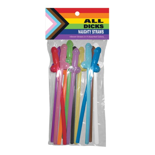 All Dicks Naughty Straws - Pack of 11