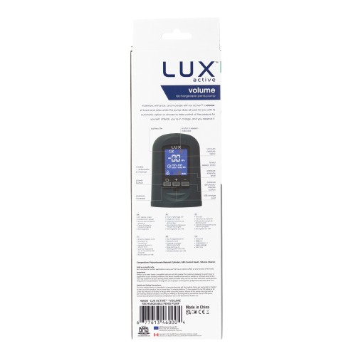 Bomba de Pene Recargable Lux Active Volume Negra